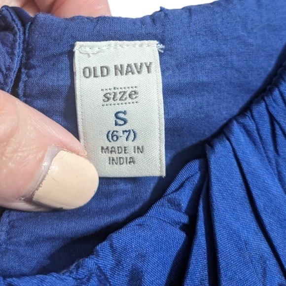 Old Navy Girls Royal Blue Bow Detail Sleeveless Dress Size S 6-7 - Picture 4 of 5
